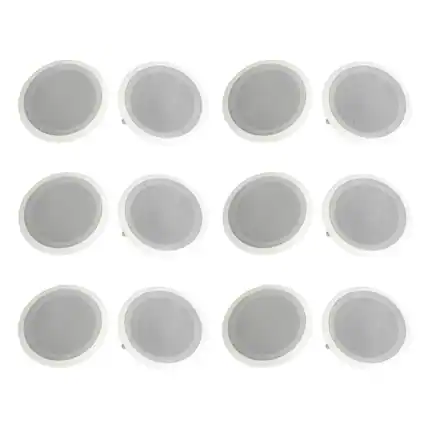 Front. Pyle - Pyle 8" 500W 2 Way In Wall/Ceiling Home Speakers System Audio Stereo, 12 Pack - White.