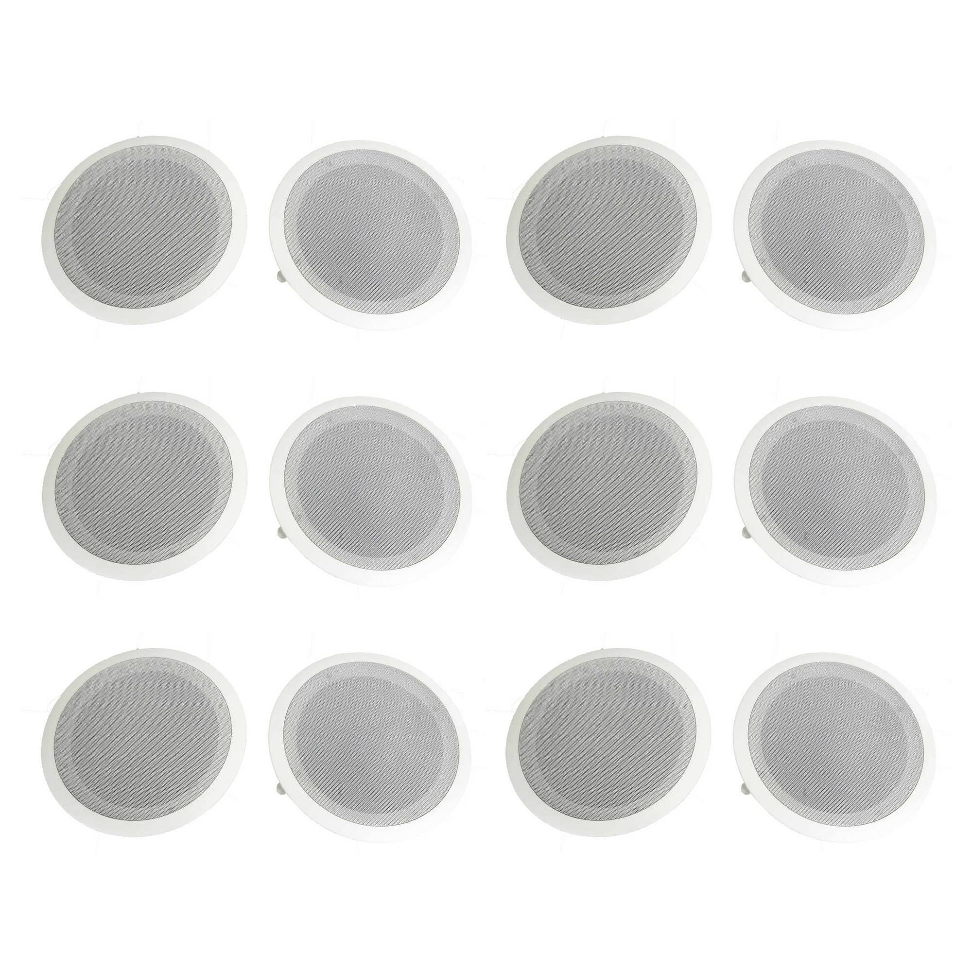 Front. Pyle - Pyle 8" 500W 2 Way In Wall/Ceiling Home Speakers System Audio Stereo, 12 Pack - White.