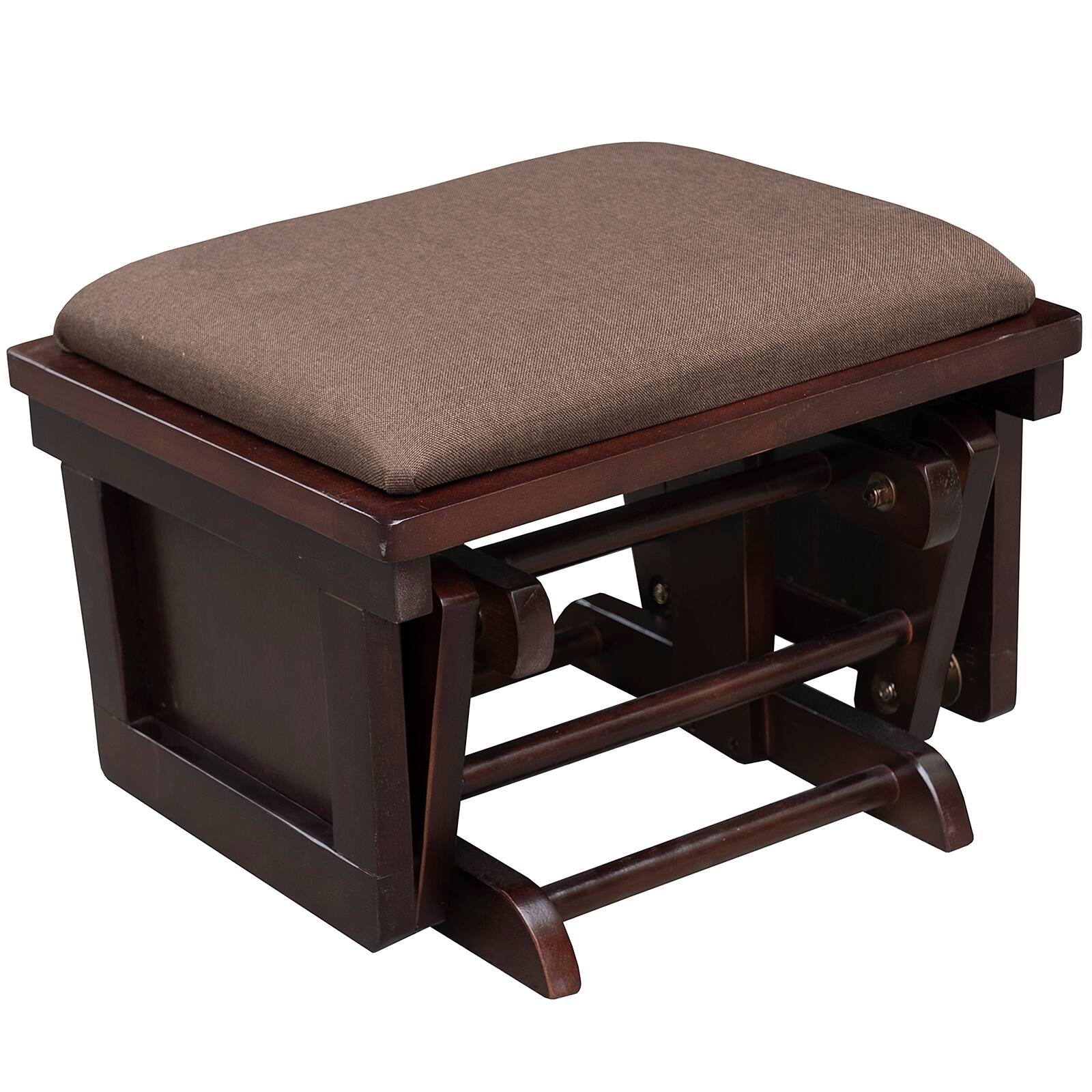 Alt View 8. Homcom - Nursery Glider Rocking Chair w/Ottoman: Thick Padded Cushion Seating Wood Base - Brown.