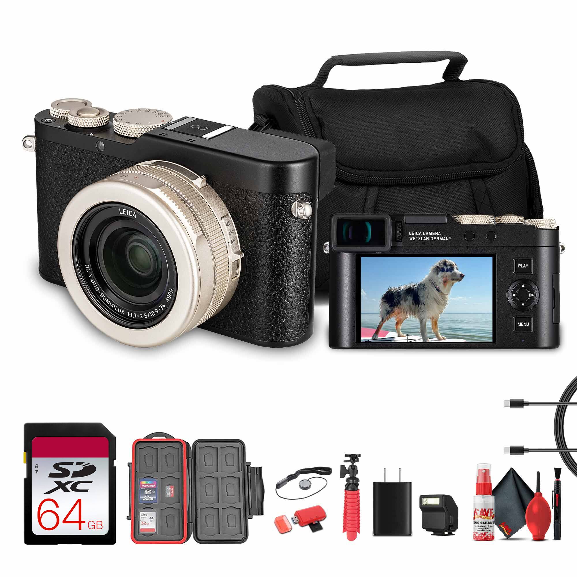 Bundle- D-Lux 8 Digital Camera (100 Years of Leica Limited Edition) + 64GB Card + More