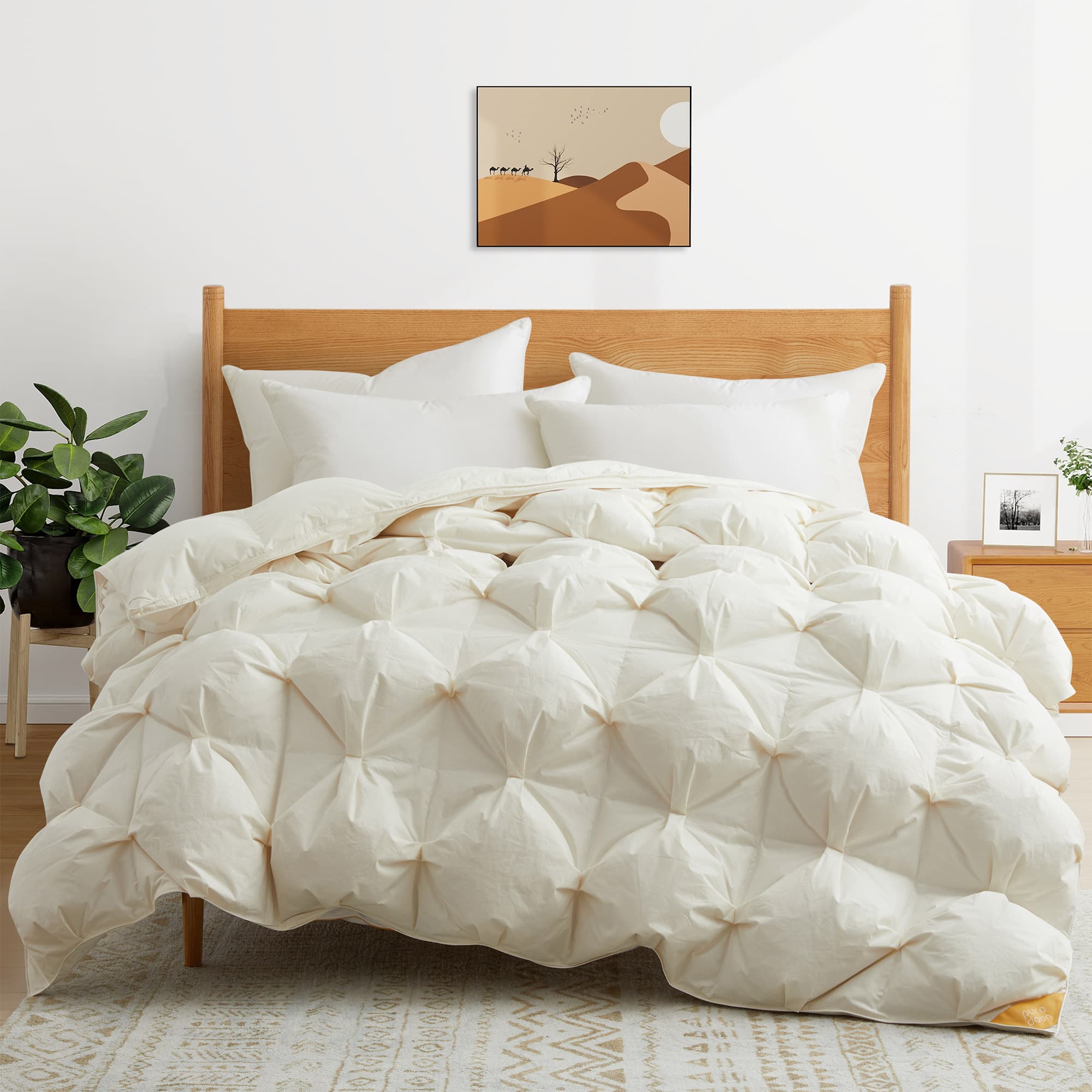 Puredown - Luxurious Organic Cotton 90% White Down Comforter Puff Duvet Insert, Twin - Off-White price history on PriceWatchPro