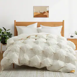 Puredown - Luxurious Organic Cotton 90% White Down Comforter Puff Duvet Insert, Twin - Off-White