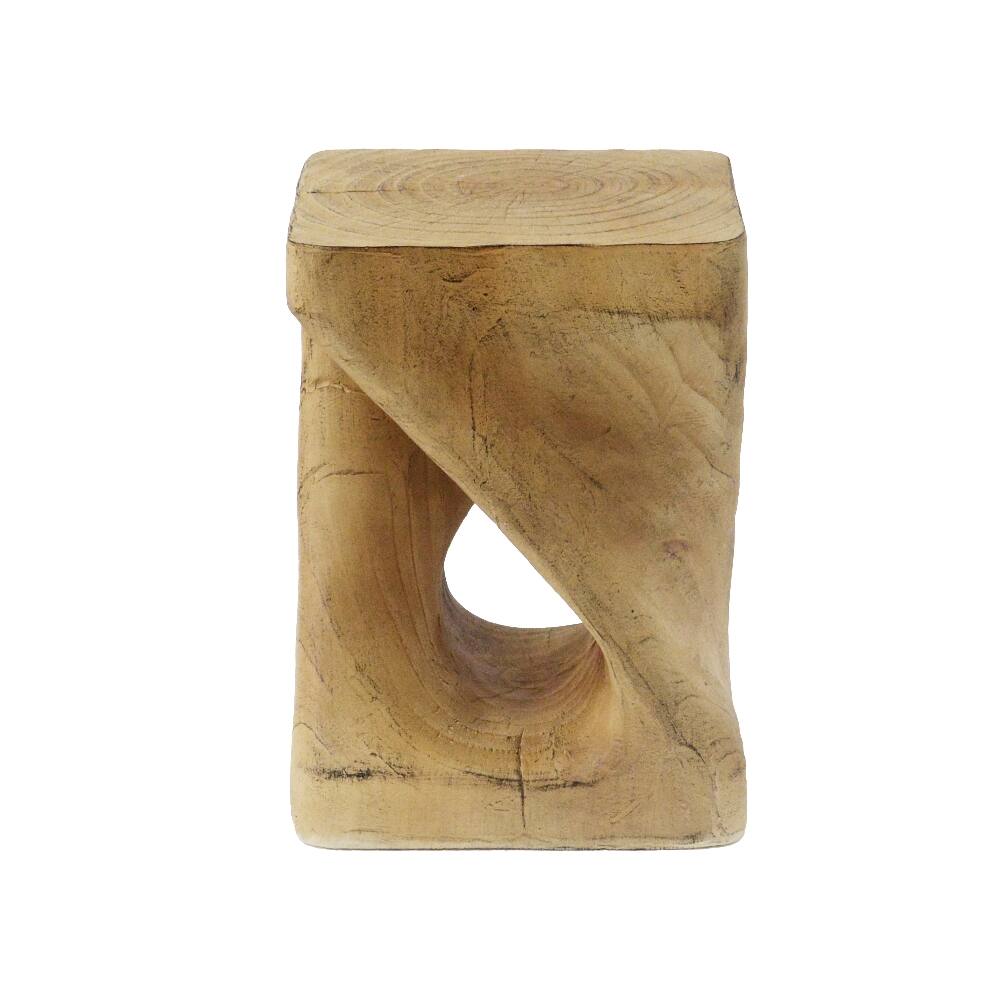 Alt View 4. Loheer - Loheer Twist Side Table MGO Wood Look Spiral End Table Natural - Natural.