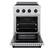 Angle. ZLINE - 24 in. Wide 3 Elements Autograph 3.2 cu. ft. Paramount Freestanding Induction Range in Satin Steel with Black Accents - Satin Stainless Steel.