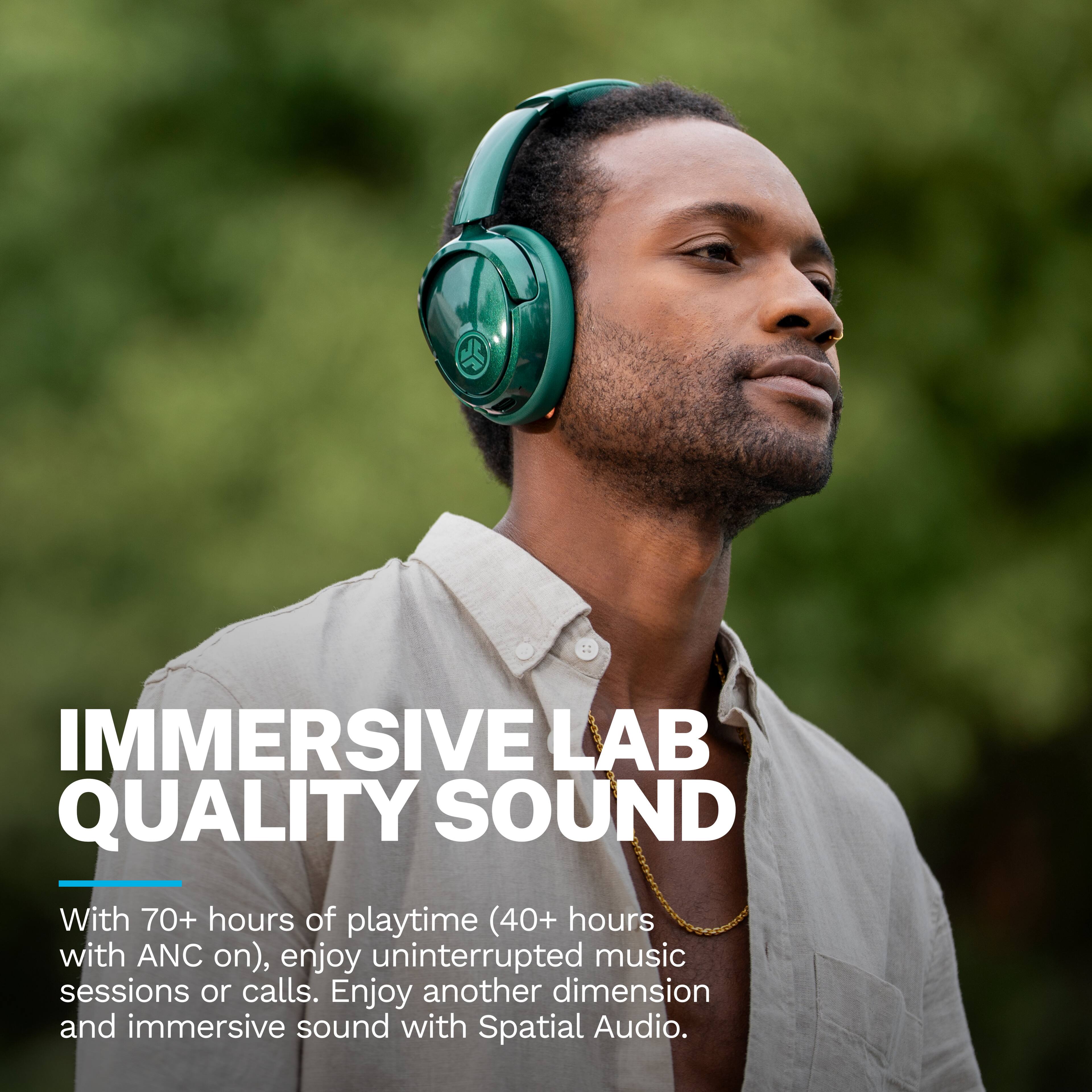IMMERSIVE LAB QUALITY SOUND

With 70+ hours of playtime (40+ hours with ANC on), enjoy uninterrupted music sessions or calls. Enjoy another dimension and immersive sound with Spatial Audio.
