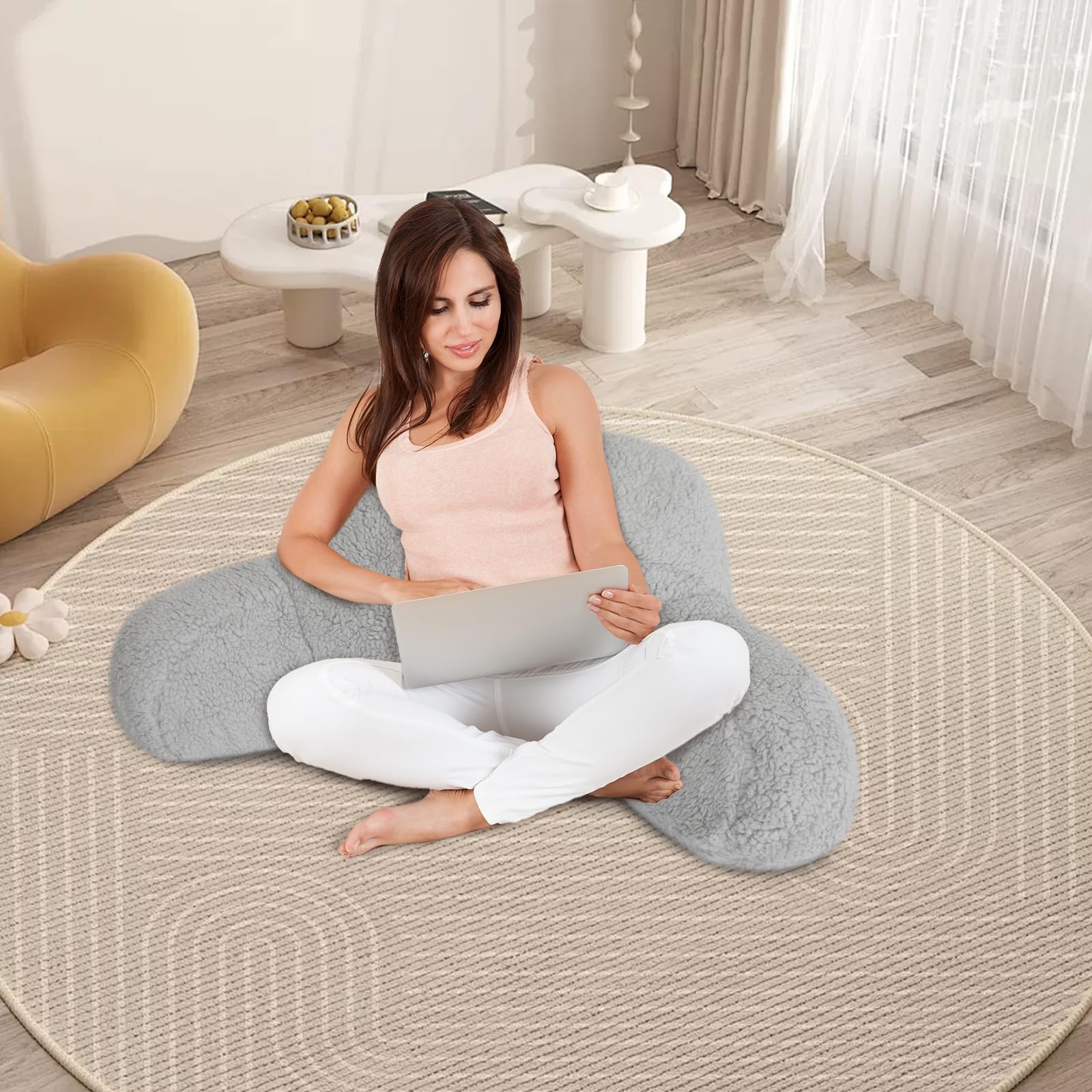 Alt View 4. MAGICAL RUBS - Reading Pillow For Sitting In Bed Adults/kids/teens Rest Wedge Backrest Pillows With Arms Support Watching Tv/gaming/... - Default.