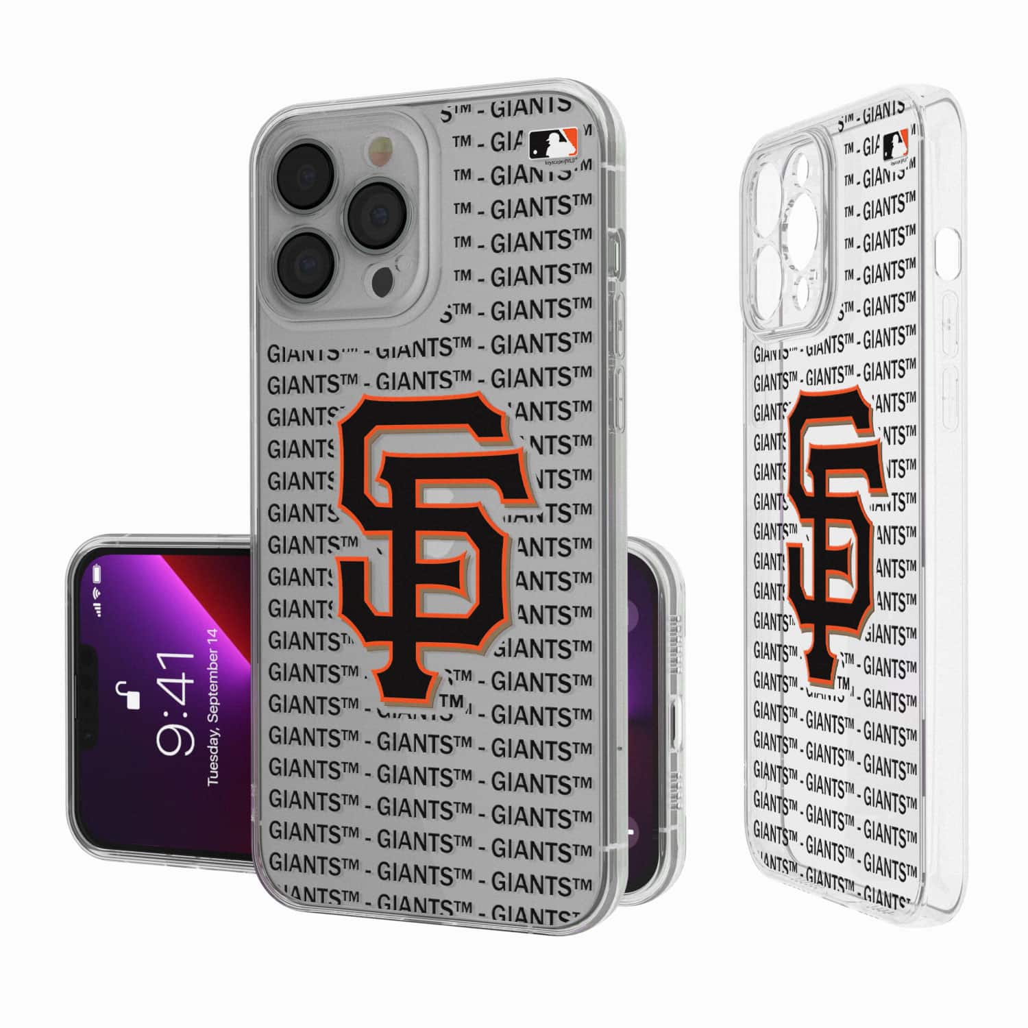 Keyscaper - San Francisco Giants Text Backdrop Clear iPhone Case - 13 Pro - Multicolor