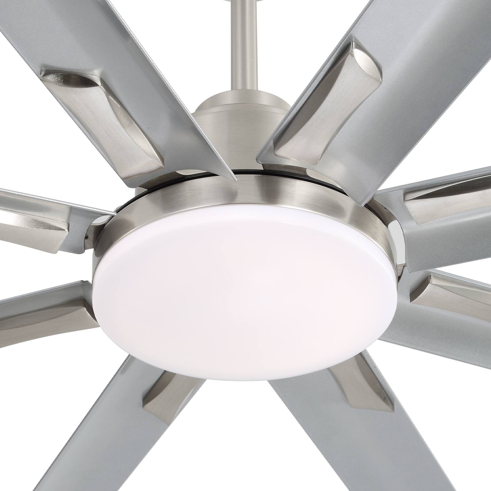 Alt View 2. Sofucor - Smart 72'' Nickel Ceiling Fan APP/Voice/Remote Control LED Light Reversible DC 6 Wind Speed Work with Google/Alexa - Nickel.