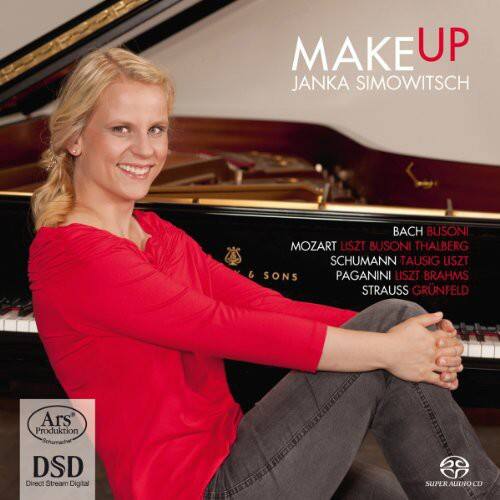 MAKE UP  
JANKA SIMOWITSCH  

BACH BUSONI  
MOZART USZT BUSONI  
THALBERG  
SCHUMANN TAUSIG USZT & SONS  
PAGANINI USZT  
BRAHMS  
STRAUSS GRUNFELD  

Ars' Produktion  
DSD Direct Stream Digital  
2C  
SUPER AUDRO CD  

Ars' Produktion  
DSD Direct Stream Digital  
2C  
SUPER AUDRO CD
