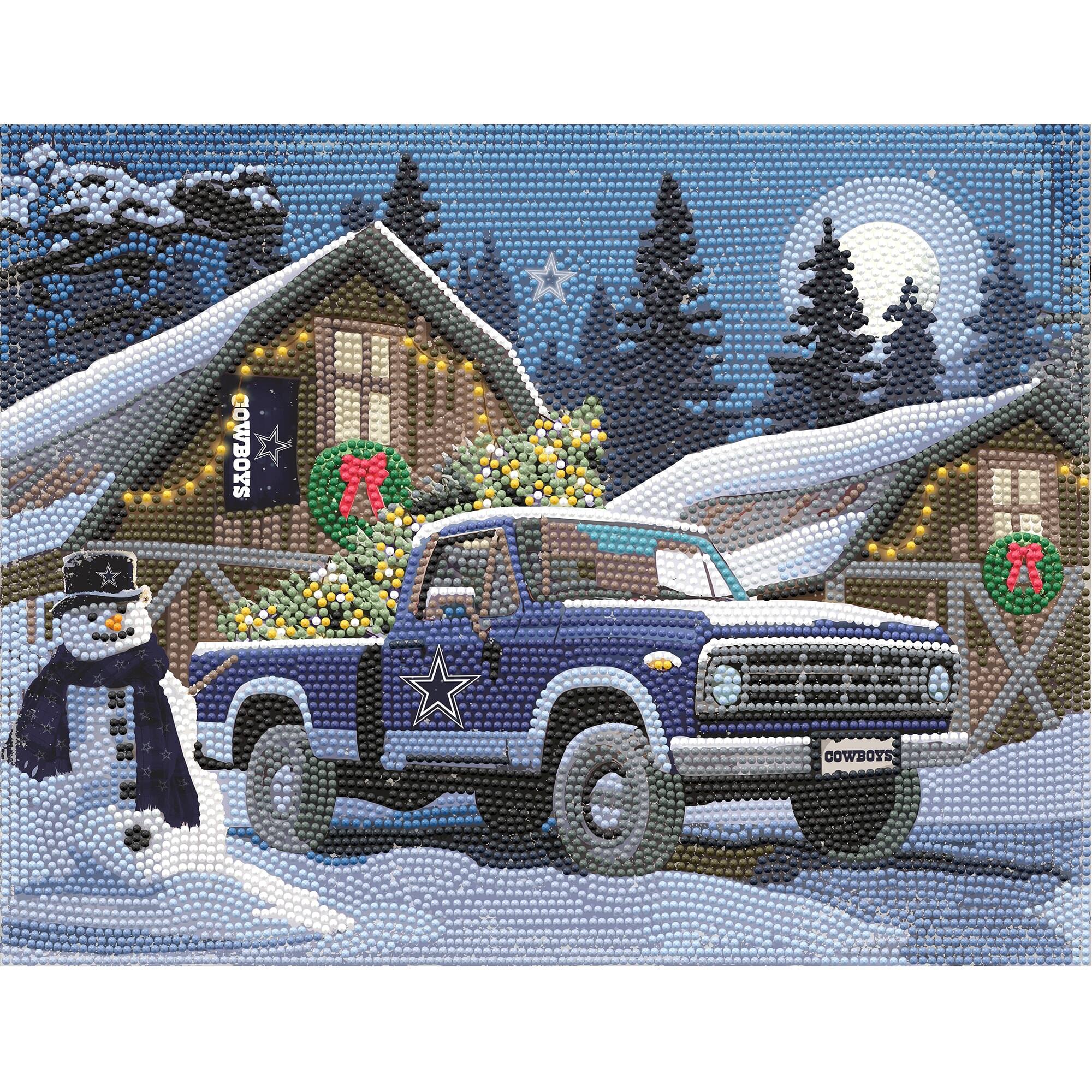 Sporticulture - Dallas Cowboys Winter Truck Diamond Art Holiday Craft Kit - Multicolor