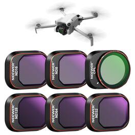 Neewer - 6-Pack Snap-On ND/CPL Filter Set for DJI Mini 4 Pro, Slim Frame
