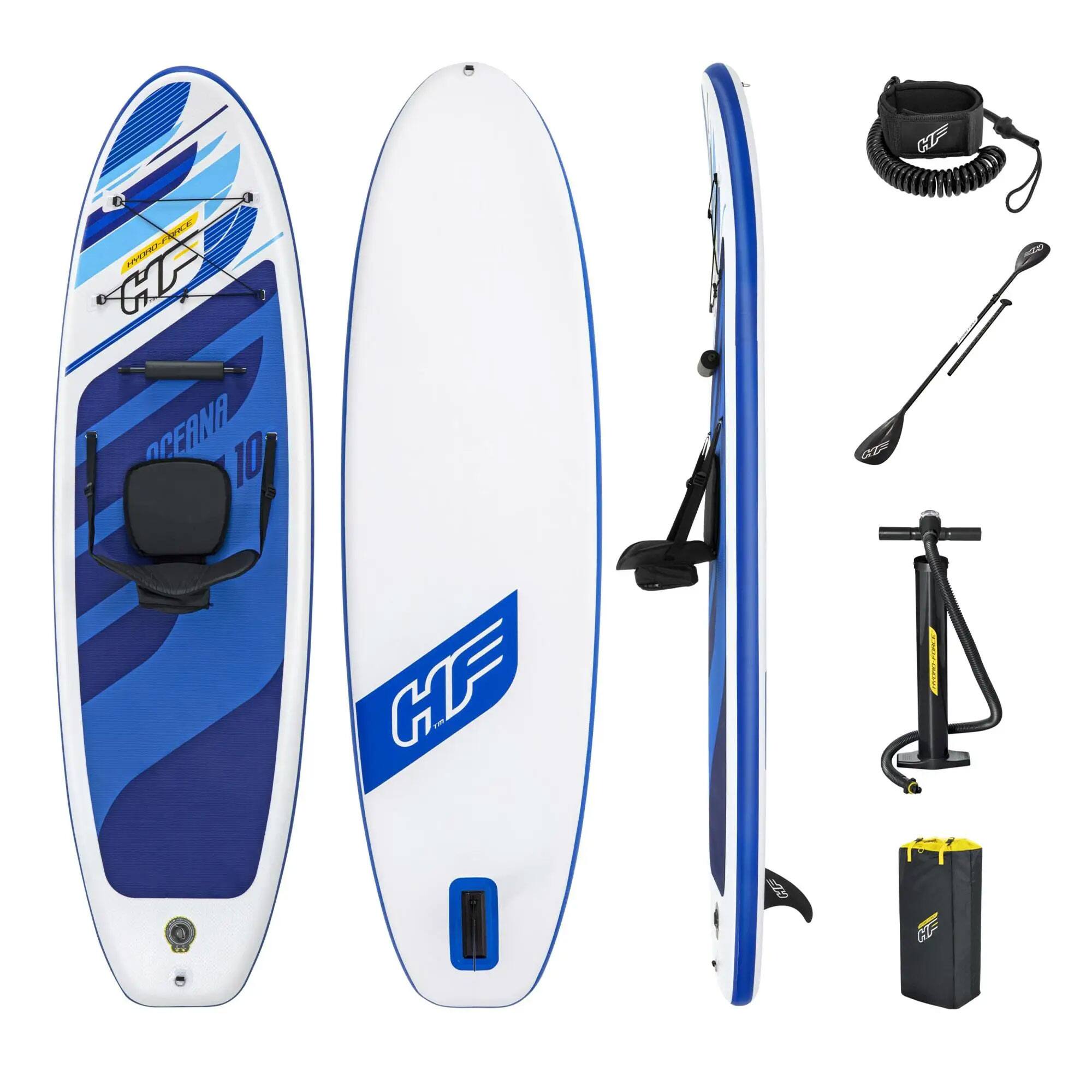 Front. Bestway - Bestway Hydro-Force Oceana Inflatable Stand-Up Paddle Board and Kayak Water Set - Blue.