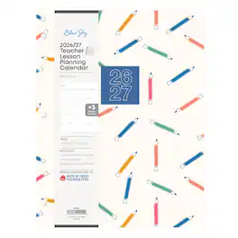 Blue Sky - 2026-2027 Monthly Academic Planner, 8.5"x11", Rainbow Pencils