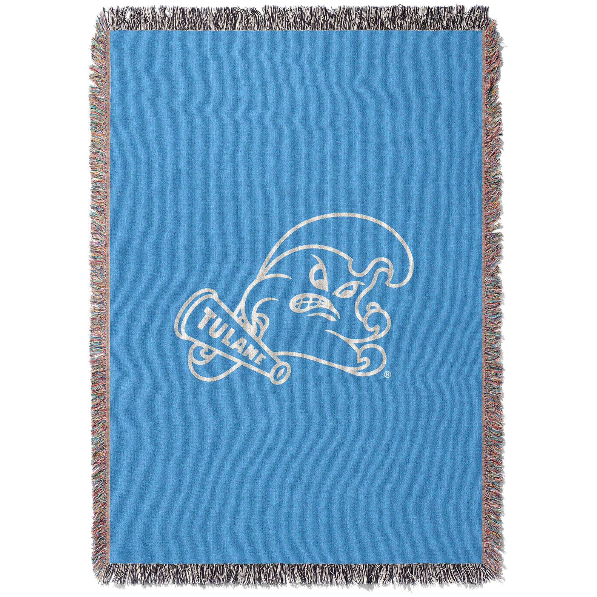 Chad & Jake - Tulane Green Wave Woven Blanket - Blue