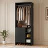 Aheaplus - 2.5FT Closet System with 3 Drawers, 29.6'' Closet Organizer with Hanging Rod and Shelves - Black