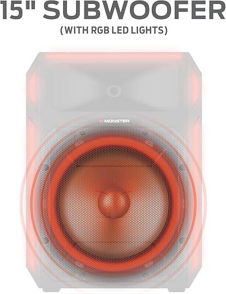 15" Subwoofer (with RGB LED Lights) Monster