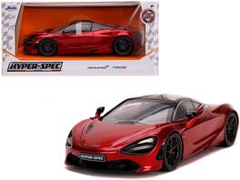 McLaren 720S RHD (Right Hand Drive) Top "Hyper-Spec" Series 1/24 Diecast Model Car by Jada - Candy Red With Black
