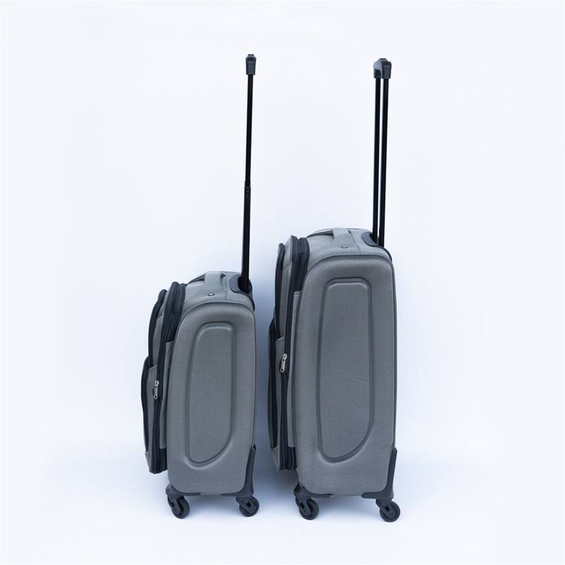 Alt View 6. HTUTWOO - 20+24 Inch Travel Luggage Set 2 Piece - Oxford Fabric Suitcase with Spinner Wheels and Backpack,Lightweight Carry On Set - Gray.