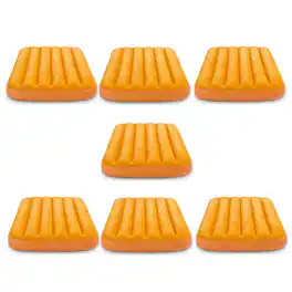 Intex - Cozy Kidz Bright & Fun-Colored Inflatable Air Bed w/ Carry Bag (7 Pack) - Orange, Blue