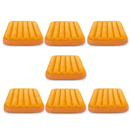 Front. Intex - Intex Cozy Kidz Bright & Fun-Colored Inflatable Air Bed w/ Carry Bag (7 Pack) - Orange, Blue.