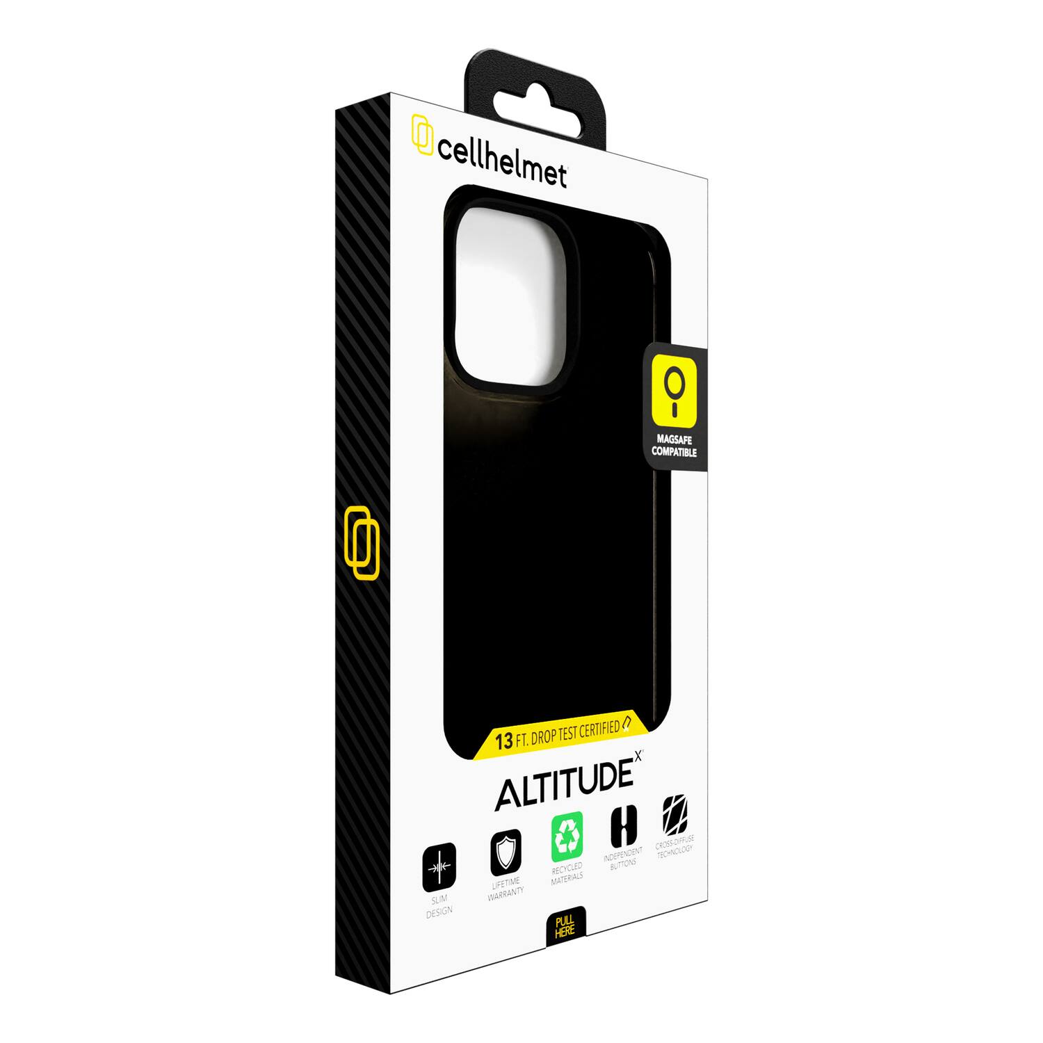 cellhelmet  
MAGSAFE COMPATIBLE  
13 FT. DROP TEST CERTIFIED  
ALTITUDE  
LIFETIME WARRANTY  
SLIM DESIGN  
RECYCLABLE MATERIALS  
RECHARGEABLE BUTTON  
FULL HERE