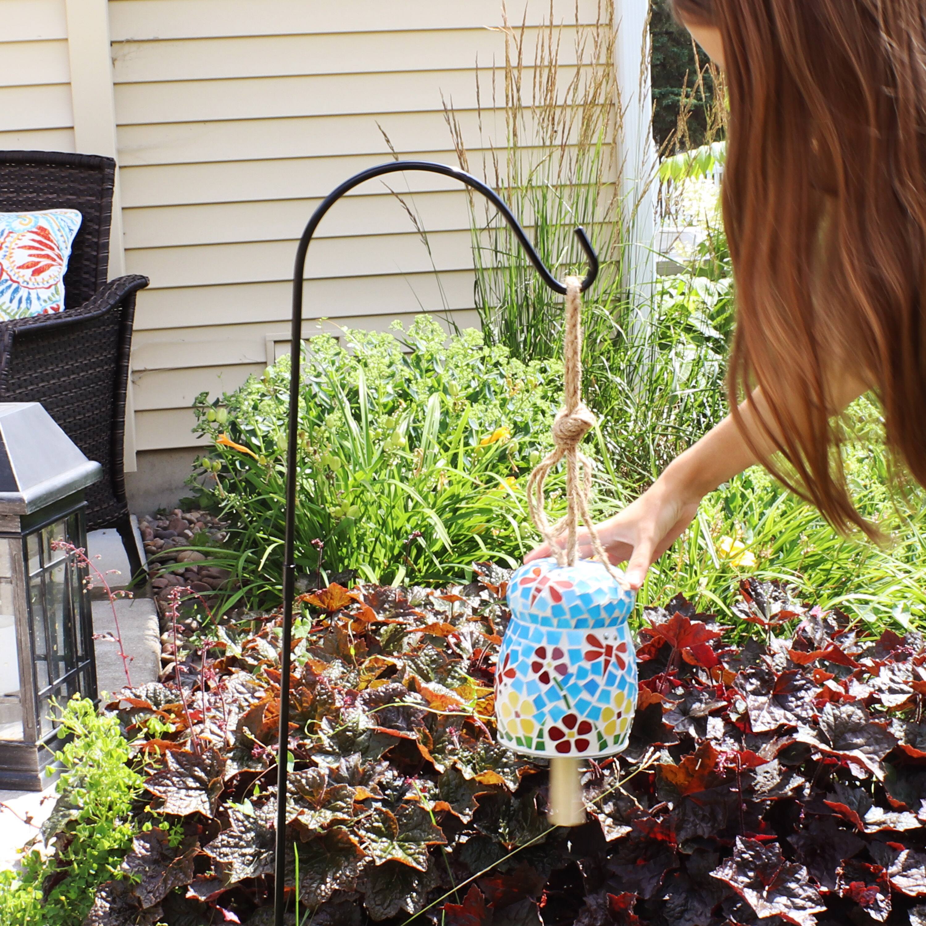 Alt View 4. Sunnydaze - Mosaic Glass Wind Bell Chime - 7 in - Spring Flowers.