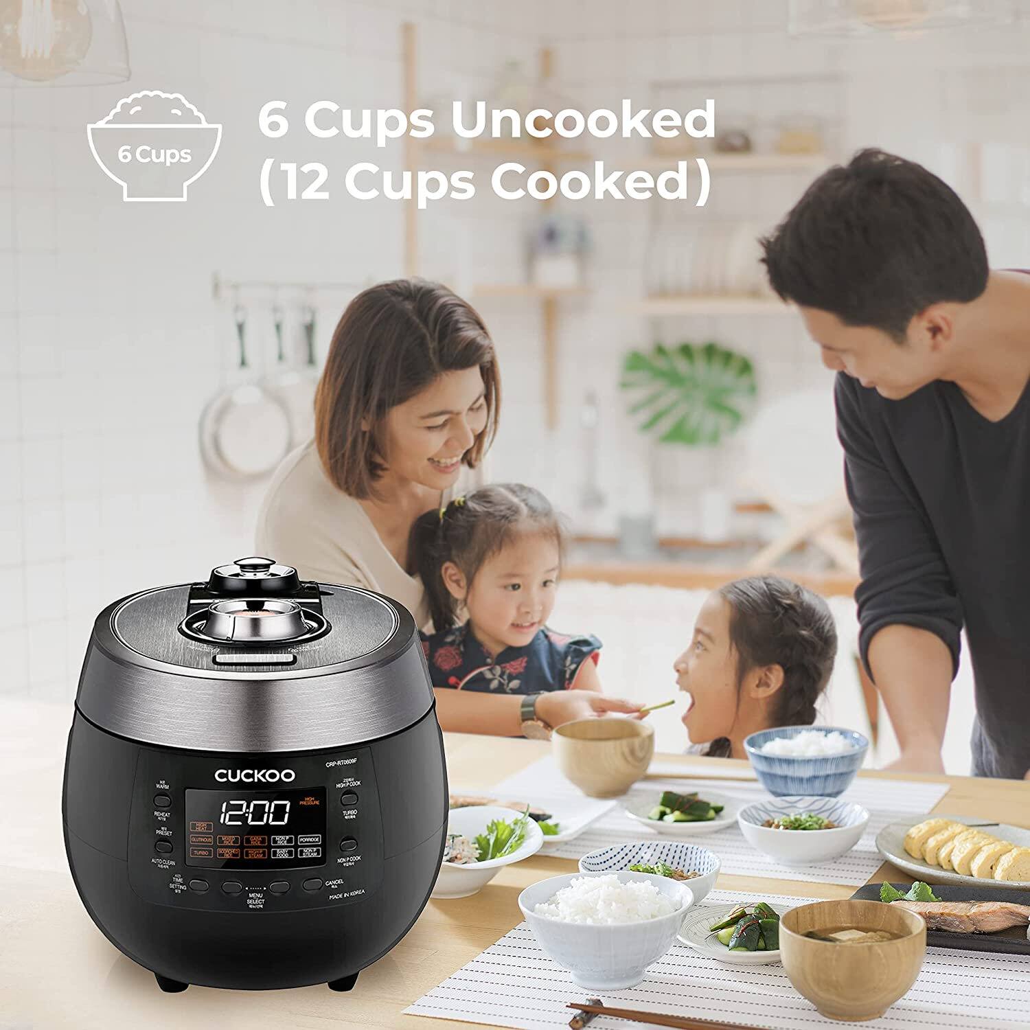 Alt View 12. Cuckoo - 6-Cup HP Twin Pressure Rice Cooker - CRP-RT0609FB - Black.