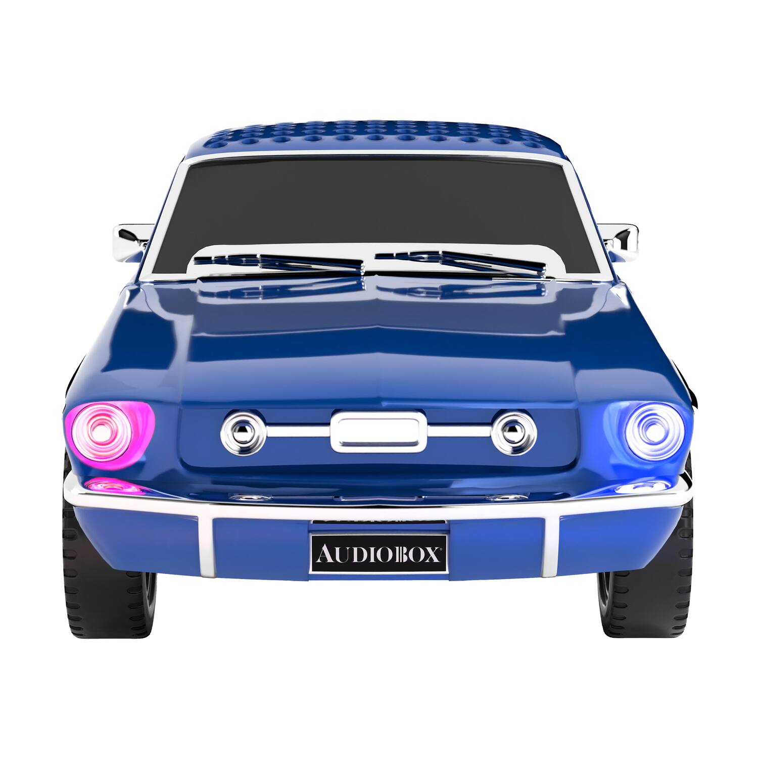 Angle. AudioBox - Retro Ride TRK-6500BT Classic Muscle Car Bluetooth Speaker with WaveSync and Lights - Blue.