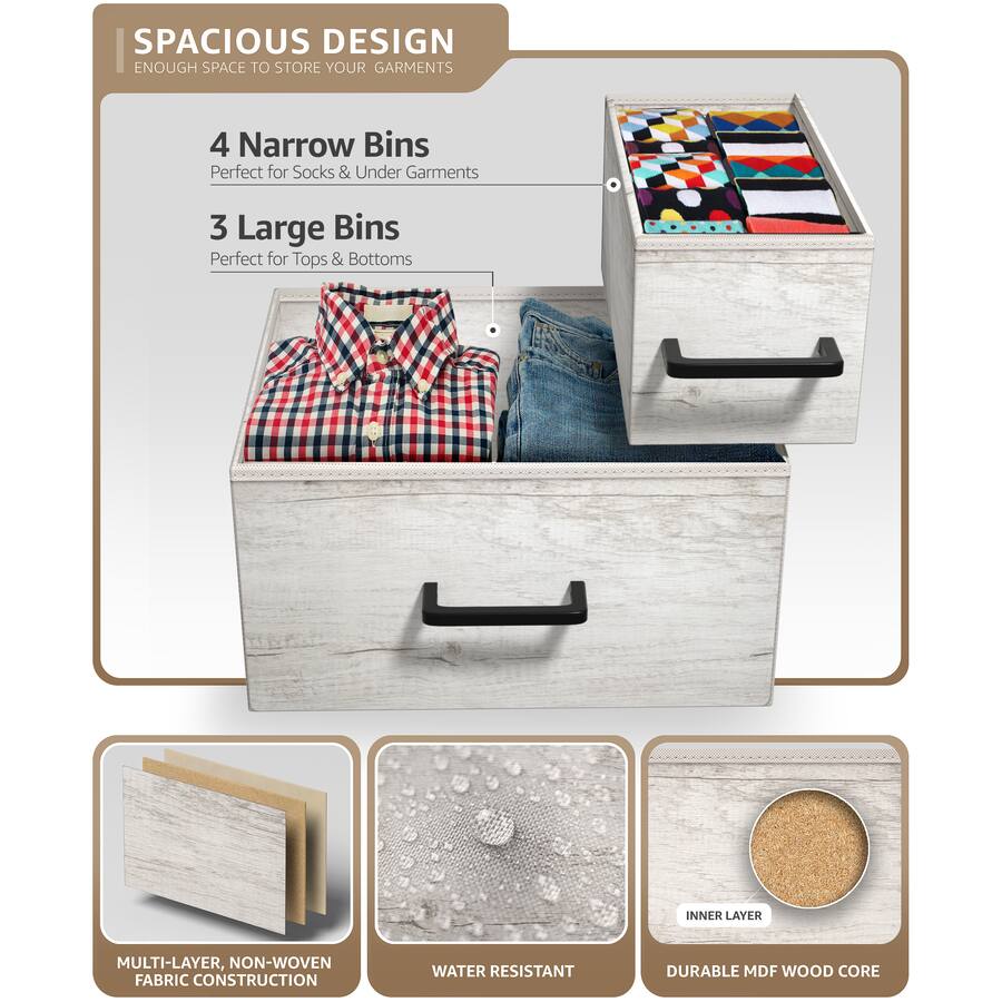 Sorbus Dresser with 7 Drawers Storage Chest Organizer with Steel Frame ...