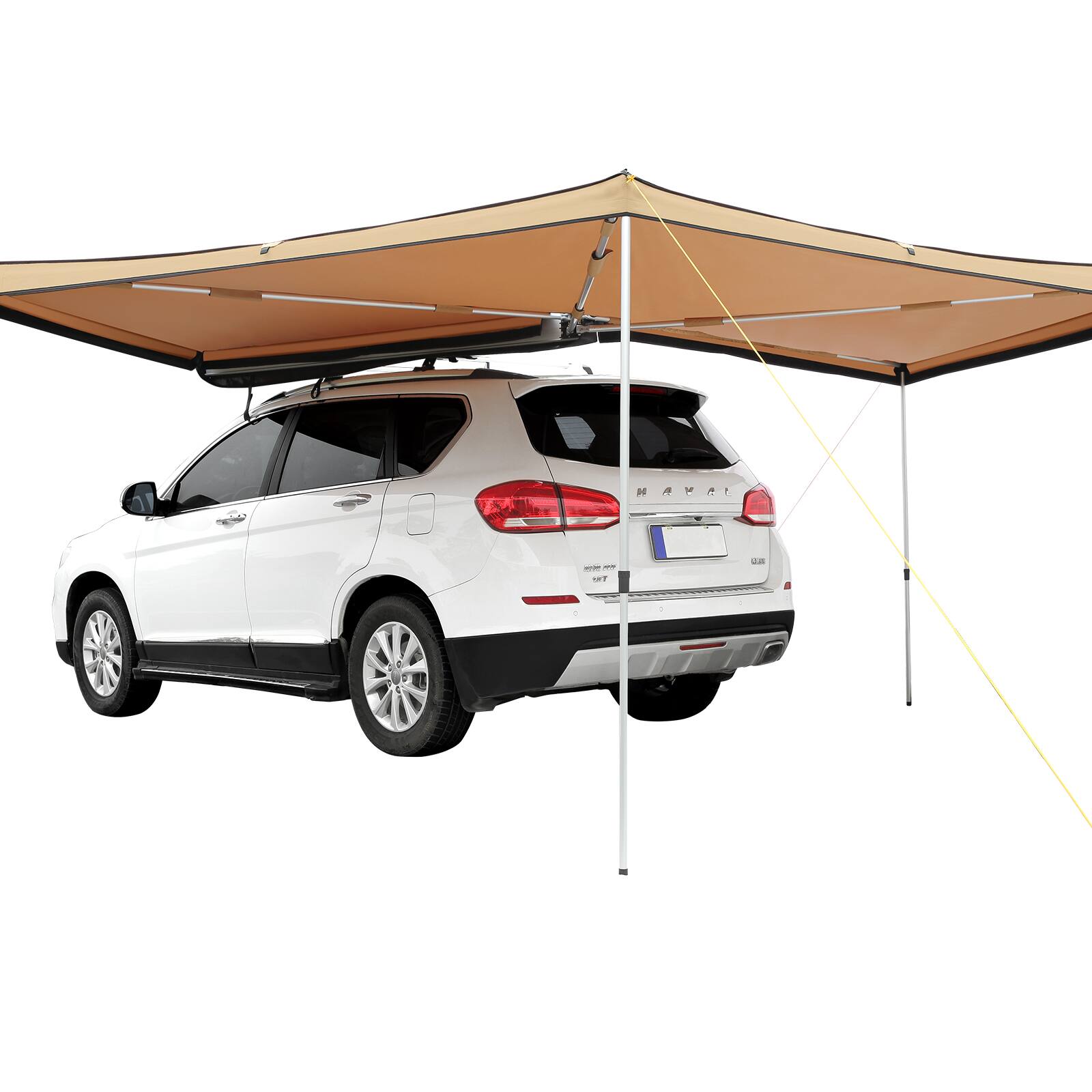 Alt View 5. VEVOR - Vehicle Awning 270 Degree, 8.2' Height Retractable Car Side Awning, PU3000mm UV50+ Car Awning - Beige.