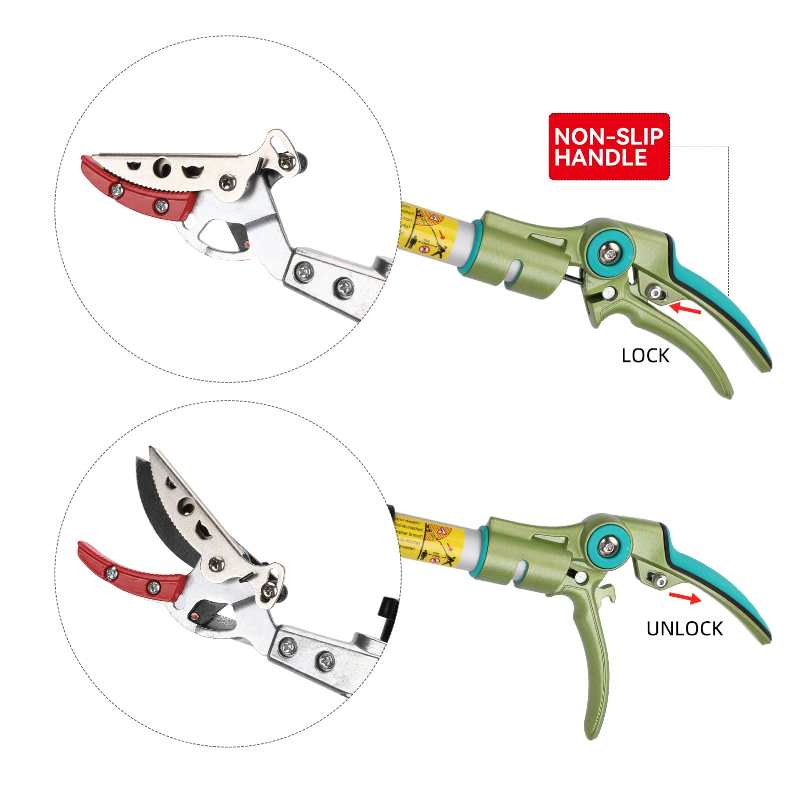 NON-SLIP HANDLE

LOCK

UNLOCK