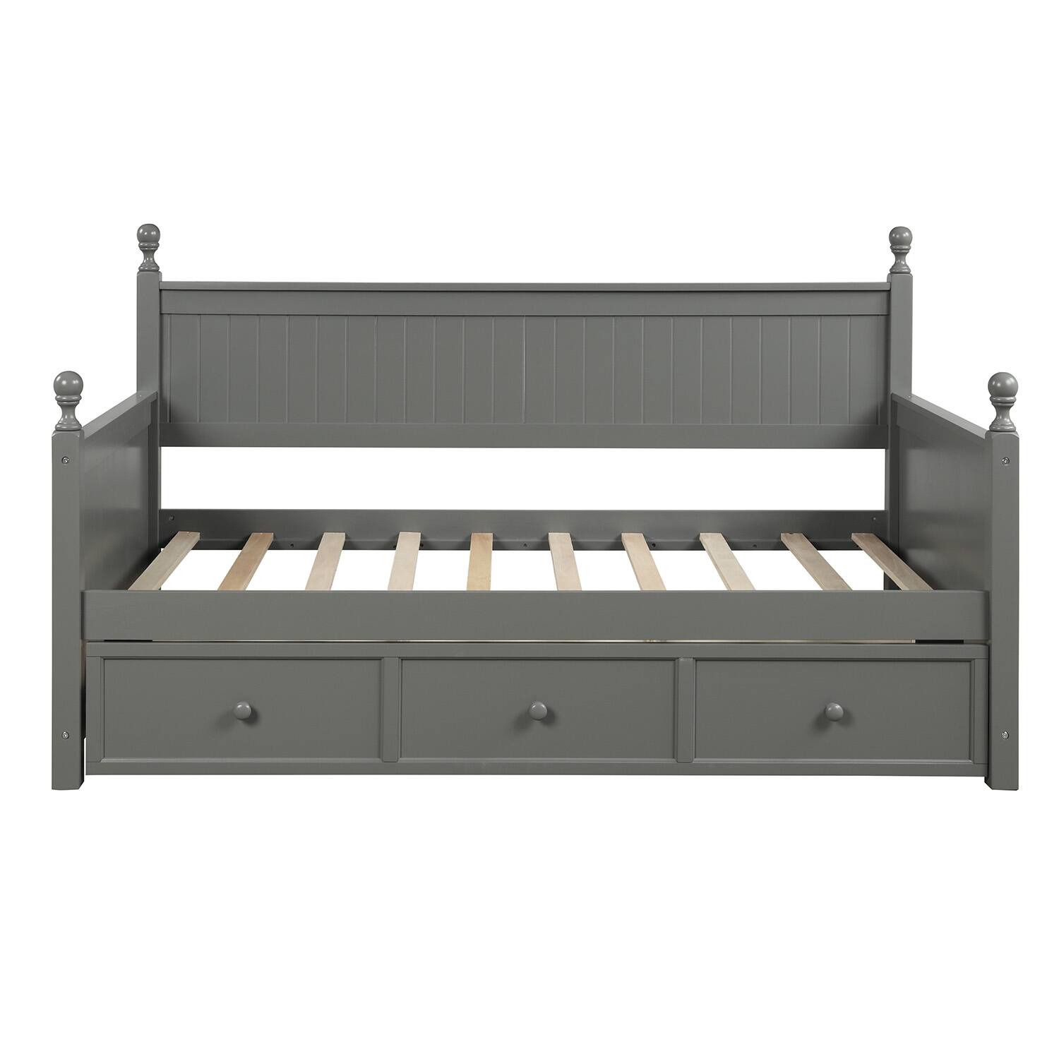 Alt View 1. Tiramisubest - Wood Daybed with Three Drawers ,Twin Size Daybed,No Box Spring Needed ,Gray - Gray.