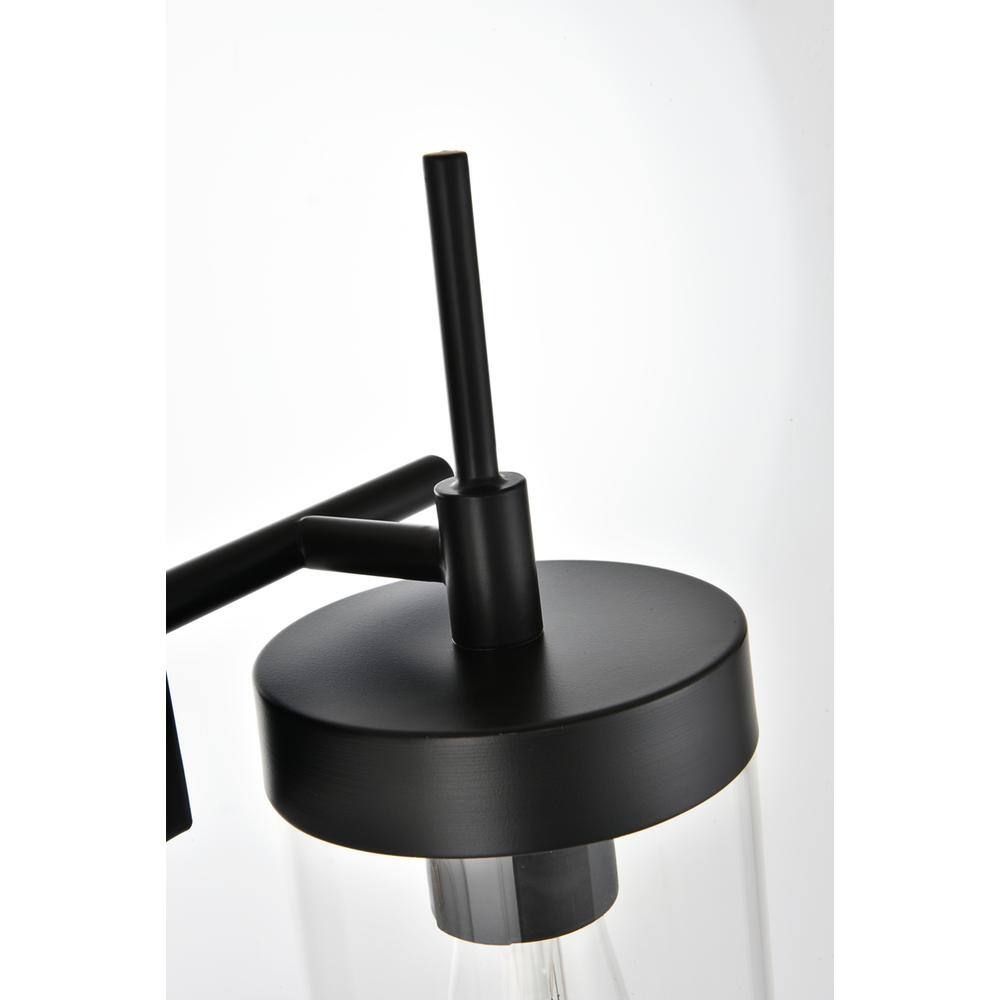 Angle. Living District - Benny 2 light Black and Clear Bath Sconce - Black And Clear.