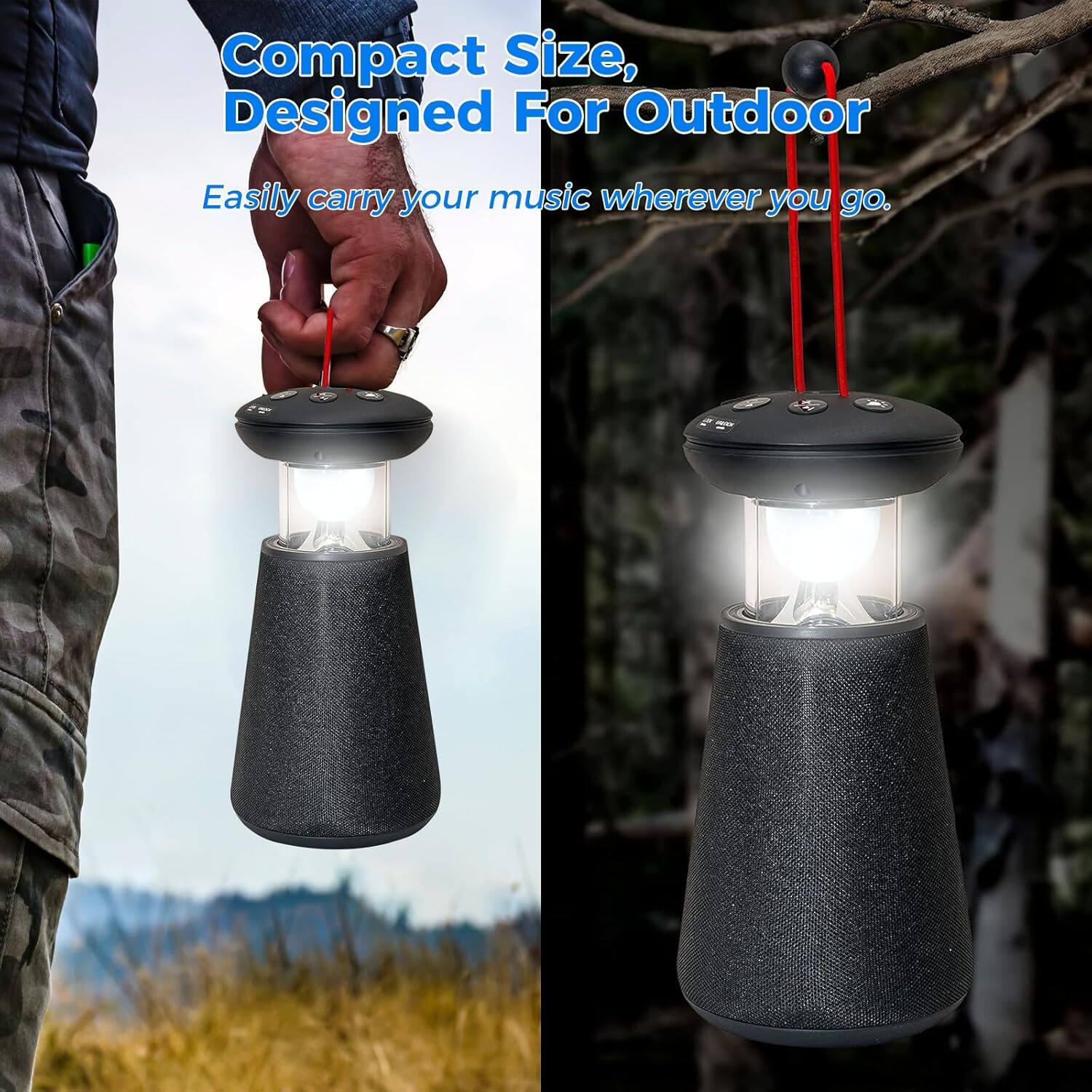 Compact Size, Designed For Outdoor  
Easily carry your music wherever you go.