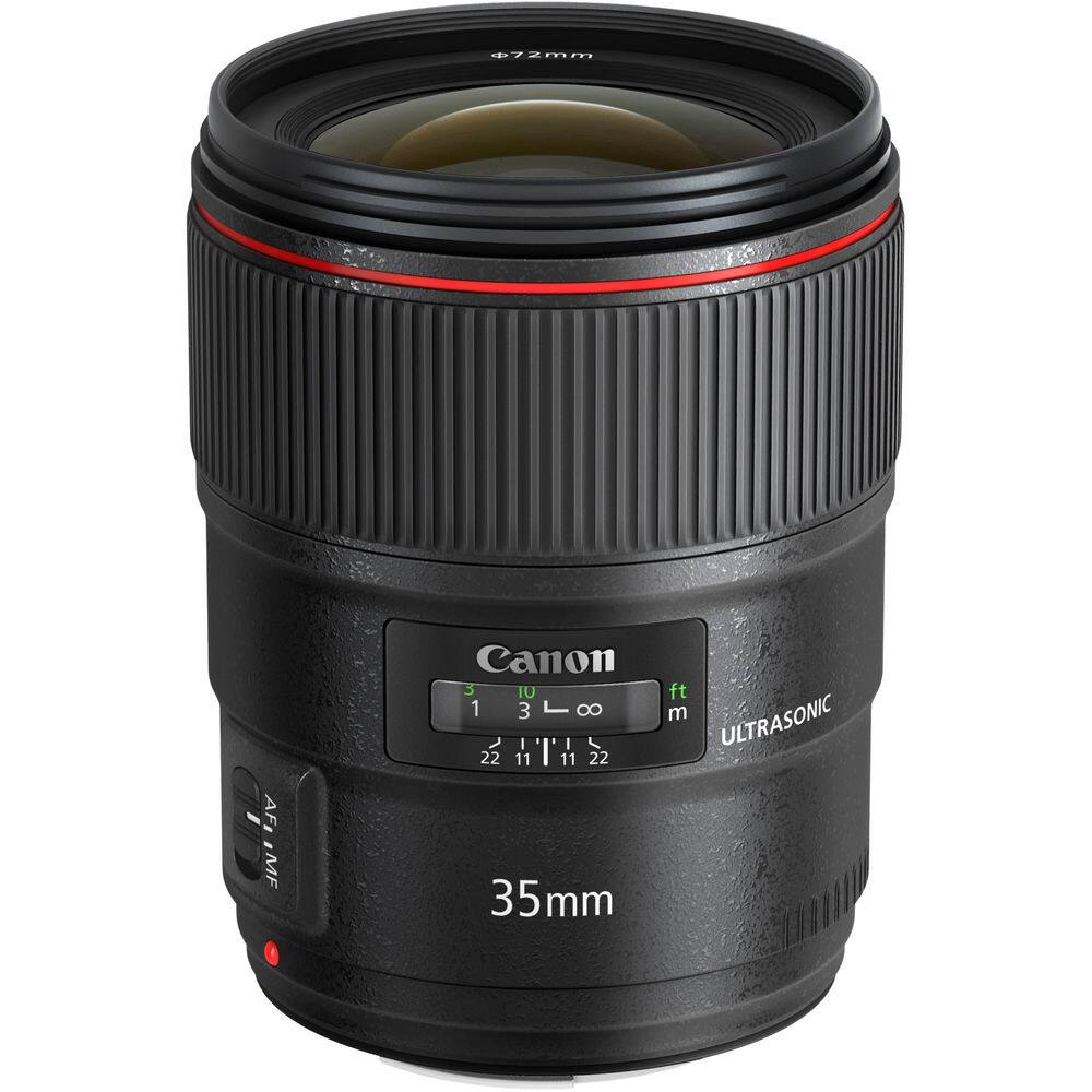Canon EF 35mm f/1.4L II USM Lens 64GB Card Bundle Black