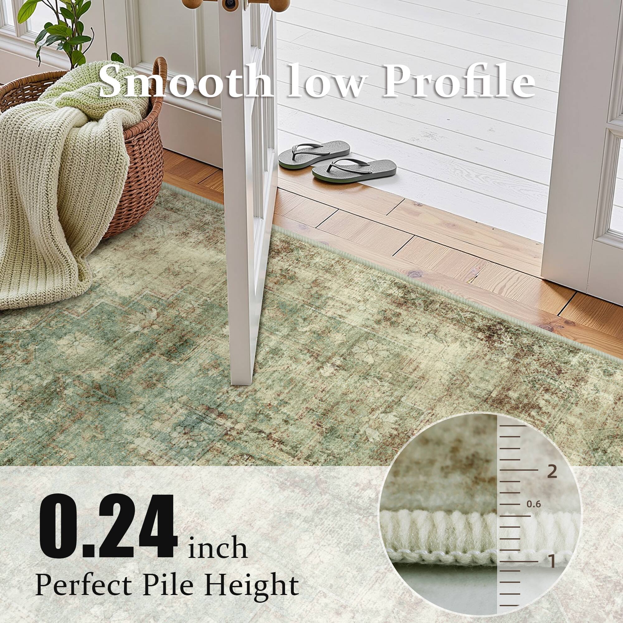 Smooth low Profile  
0.24 inch Perfect Pile Height  
2 0.6 1