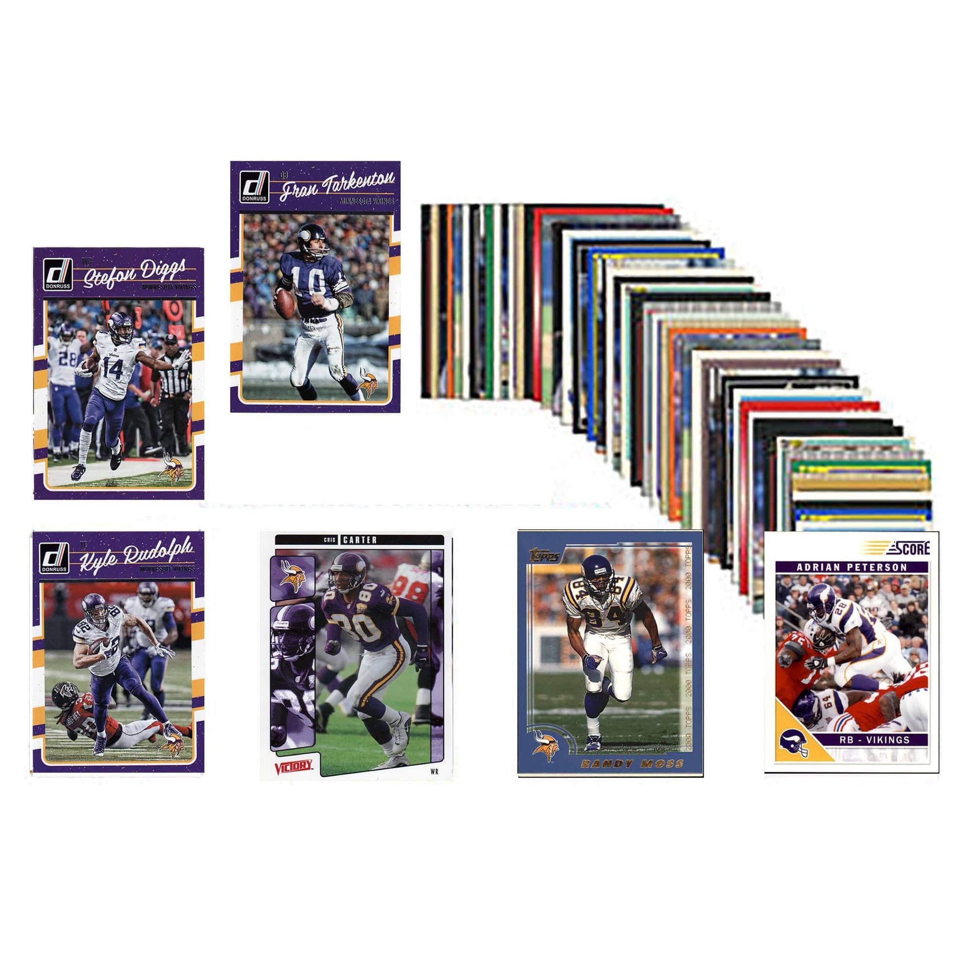 - Stefon Diggs  
  18 5 14 0

- Fran Tarkenton  
  1E3 d Qeefor Diggs  
  185 14 i 0

- Kyle Rudolph  
  CARTER 0 98 20 EPVES 84 B SO I E

- ESCORE ADRIAN PETERSON  
  N2 E RU VIRINGS 0R3 D

- RANDY MOSS