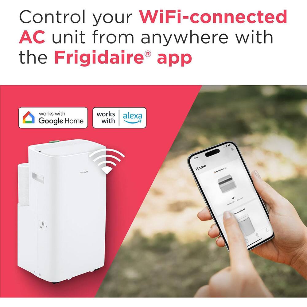Control your WiFi-connected AC unit from anywhere with the Frigidaire app

works with Google Home

works with alexa