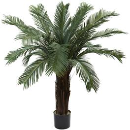 BreeBe - 4' Cycas Tree UV Resistant w/18 Lvs (Indoor/Outdoor) - Green