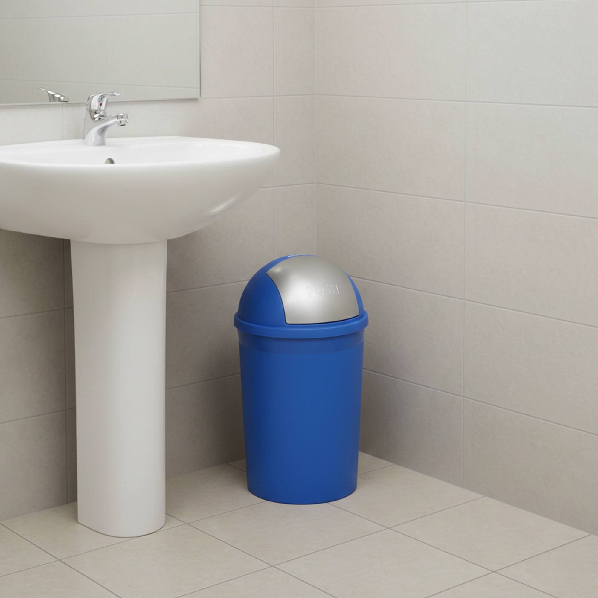 Alt View 3. Redmon - Redmon 4 Gallon Swivel Lid Trash Can, Plastic Swing-Lid Indoor Waste Bin, Blue - Blue.