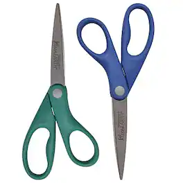 Westcott - KleenEarth 8" Stainless Steel Scissors, Pointed Tip, 2/Pack (14882) - Blue/Green