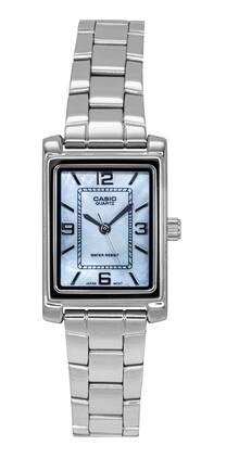 Casio - Standard Analog Stainless Steel Mother Of Pearl Dial Quartz LTP-1234DS-2A Women's Watch - Silver, Blue
