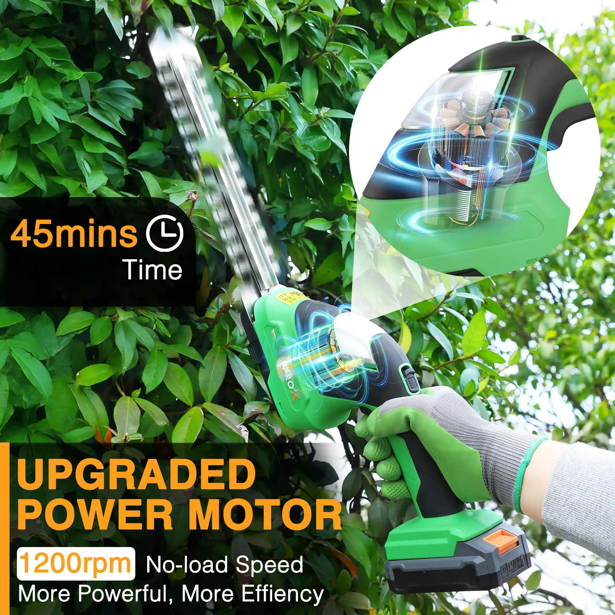 45mins Time

UPGRADED POWER MOTOR

1200rpm No-load Speed
More Powerful, More Efficient