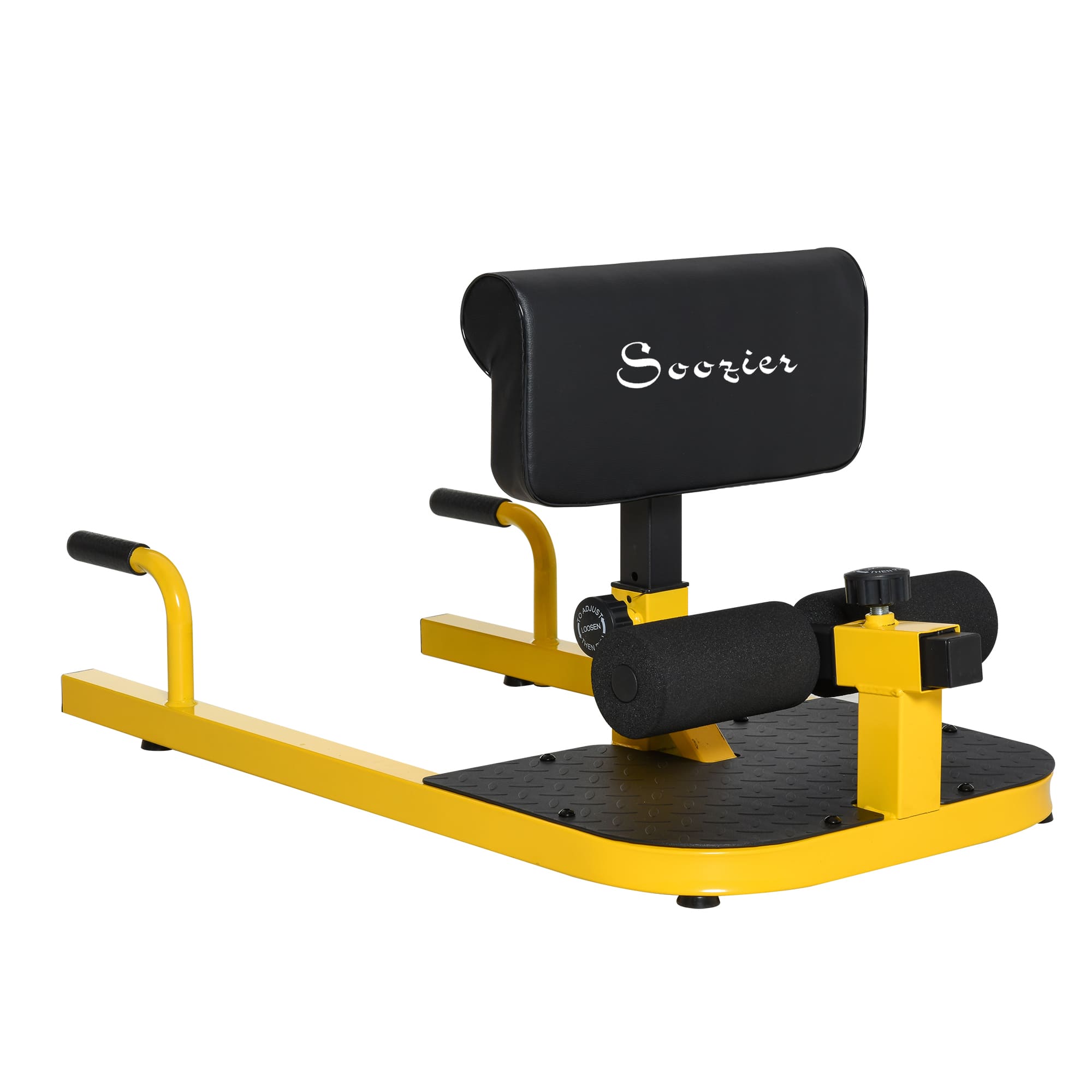 Soozier - Padded Push Up Sit Up Deep Sissy Squat Machine Home Gym Fitness Equipment - Yellow