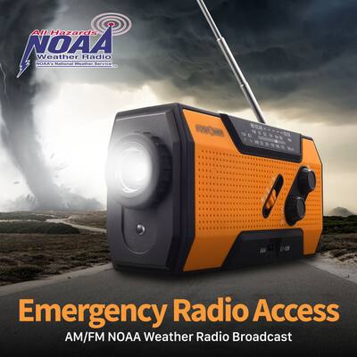37000Mwh Emergency Radio With NOAA Weather Portable Solar Powered