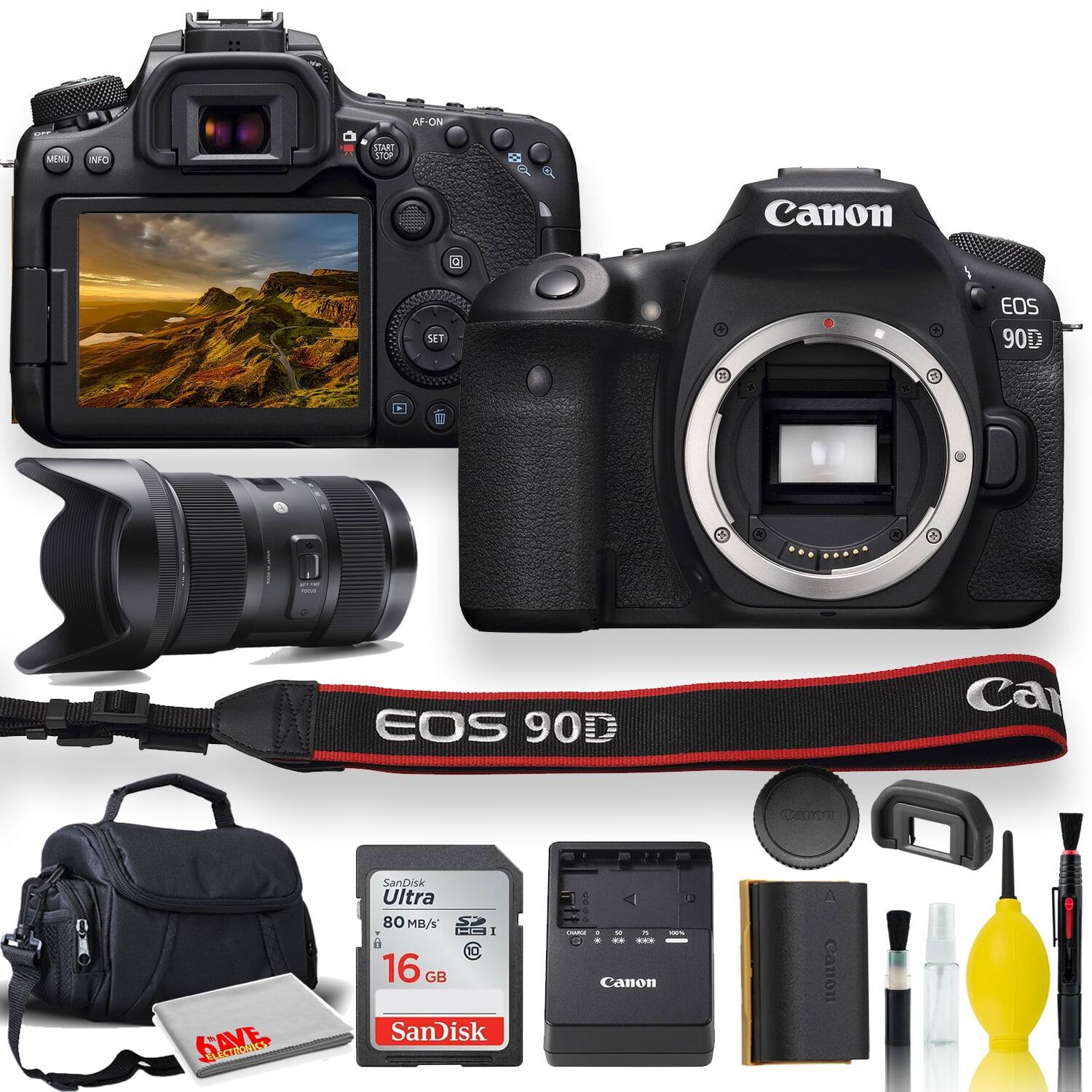 Canon EOS 90D  
AF-ON  
MENU  
INFO  
START/STOP  
SET  
SanDisk Ultra 80 MB/s 16 GB  
Canon  
EOS 90D  
Canon  
Canon EOS 90D  
Canon  
Canon  
Canon  
Canon  
Canon  
Canon