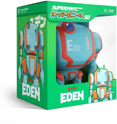 The corrected text is:
"Series M 3" Vinyl Figure Supervinyl SD E-92 Netflix Eden Ages 14+"