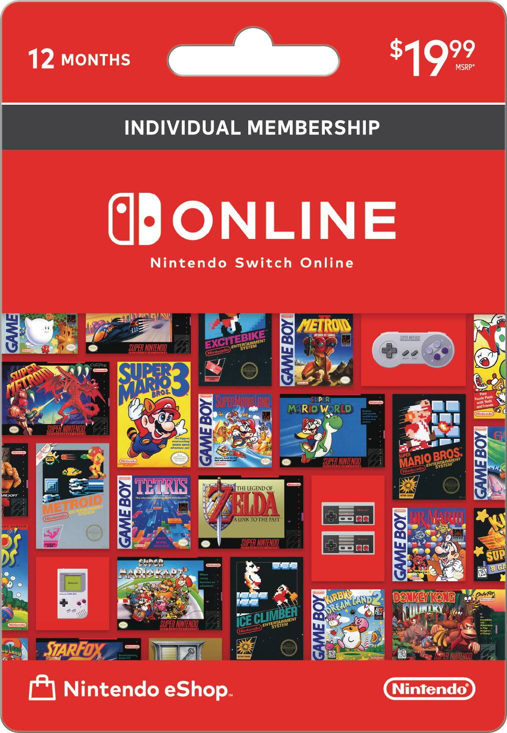 Nintendo - Switch Online 12 Month Individual Membership Card