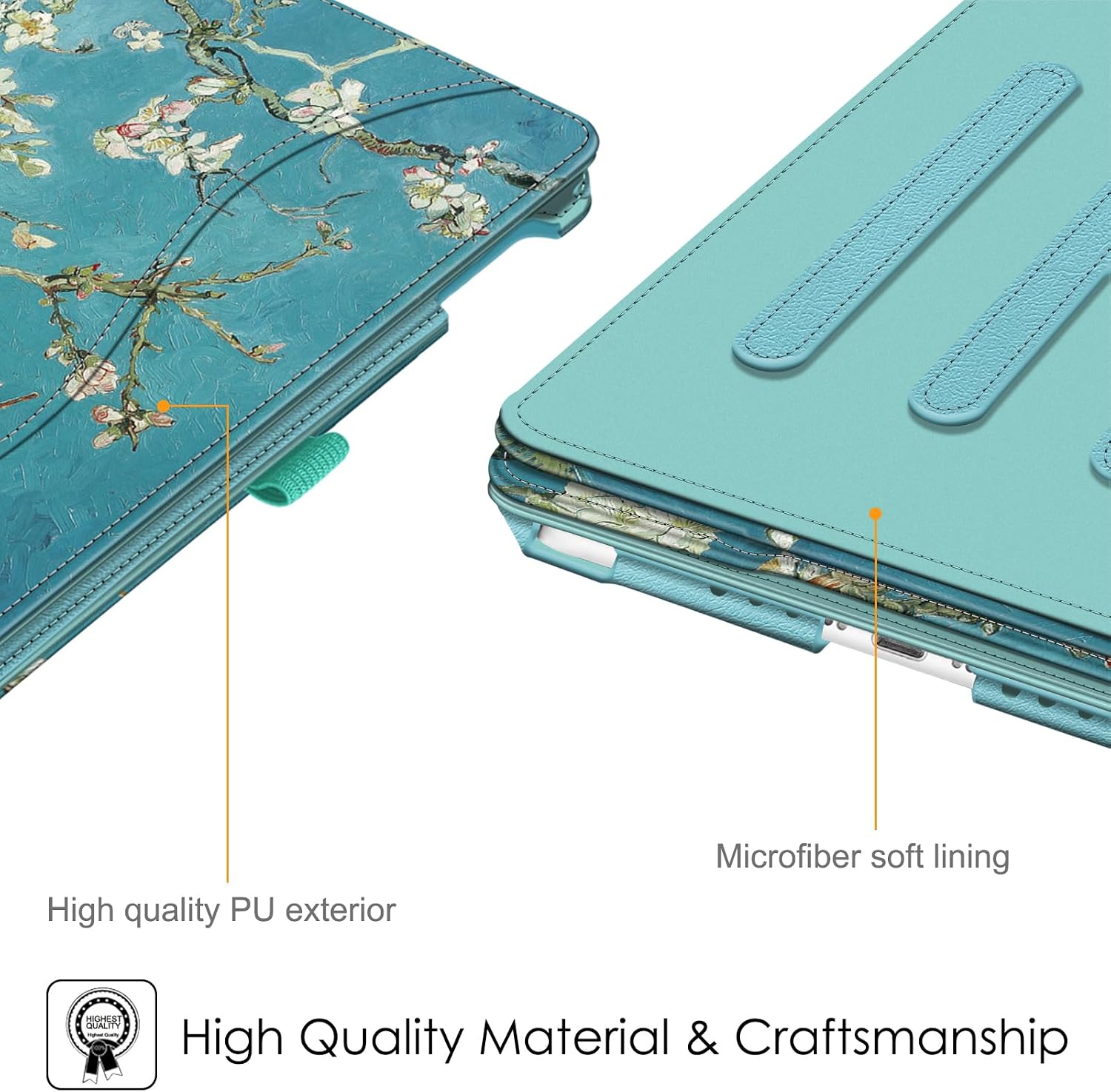High quality PU exterior  
Microfiber soft lining  
High Quality Material & Craftsmanship
