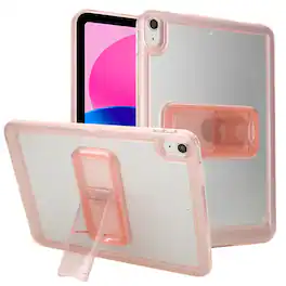 Dteck - Shockproof Matte Case for Apple iPad Air (M2) 11" 2024, Rugged Slim Protective Cover with Kickstand and Raised Edges - Pink